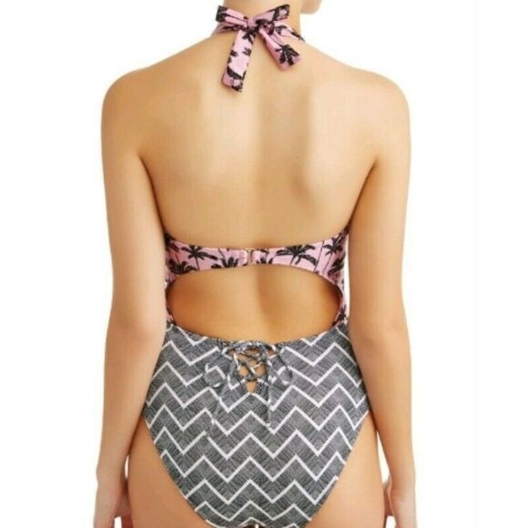 JUNIOR'S PALM SUNRISE ONE PIECE SWIMSUIT - Picture 15 of 15